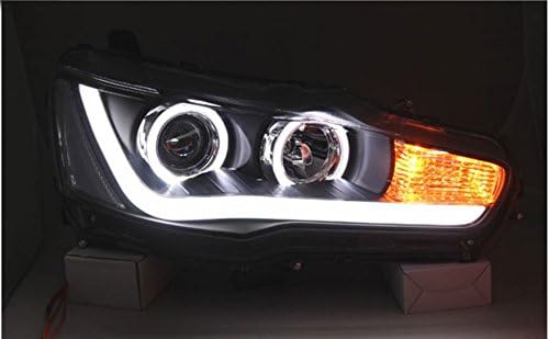 LANCER için GOWE Araba Stil Kafa Lambası Farlar LED Far MELEK GÖZLER IŞIN DRL Bi-Xenon Lens HID Otomobil Aksesuarları