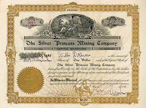 Gümüş Prenses Madencilik A. Ş. - Stok Sertifikası