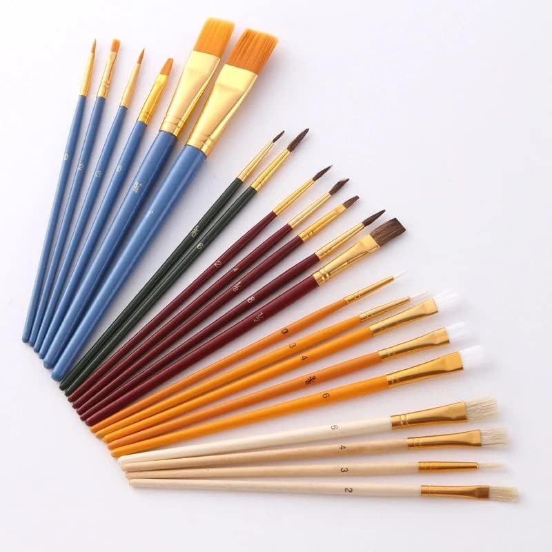 SAWQF Profesyonel Naylon Saç Boya Fırçaları Kalem Yağ Suluboya Çizim Boyama Fırça Kalemler Sanat Kırtasiye Malzemeleri