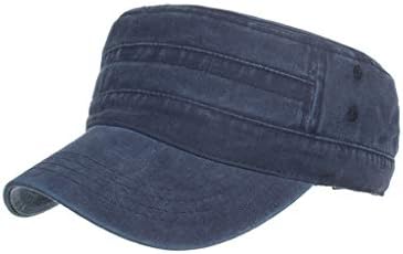 Retro Vintage Şapkalar Tasarım Askeri Üst Harbiyeli Vintage Yıkanmış Pamuk Kapaklar Kapaklar Düz Kap beyzbol şapkası