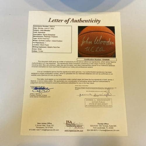 John Wooden UCLA, Wilson Resmi NCAA Basketbolunu JSA COA İmzalı Kolej Basketbollarıyla İmzaladı