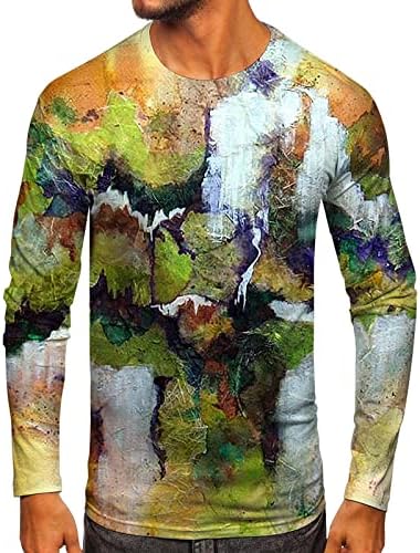 Xiloccer Serin T Shirt Erkekler için, Erkekler Rahat Sonbahar Kış Uzun Kollu yuvarlak Boyun Gömlek baskılı tişört