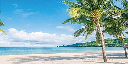 Yeele 20x10ft Yaz Tropikal Plaj Fotoğraf Arka Planında Sahil Ada Palmiye Ağaçları Mavi Gökyüzü Beyaz Bulutlar Doğal
