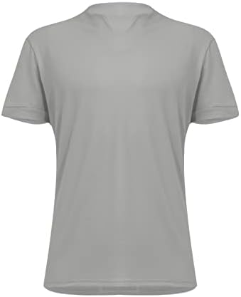 AMZoc Düz T Shirt Erkekler, Rahat Düz Renk V Yaka beyefendi Iş Kısa Kollu Spor T-Shirt