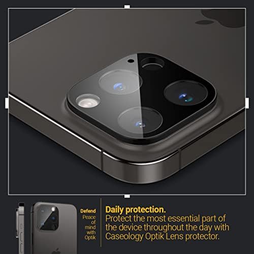 Caseology 2 Paket Kamera Lens Koruyucu iPhone 14 Pro Max 5G için Tasarlanmış iPhone 14 Pro 5G için (2022) - Siyah