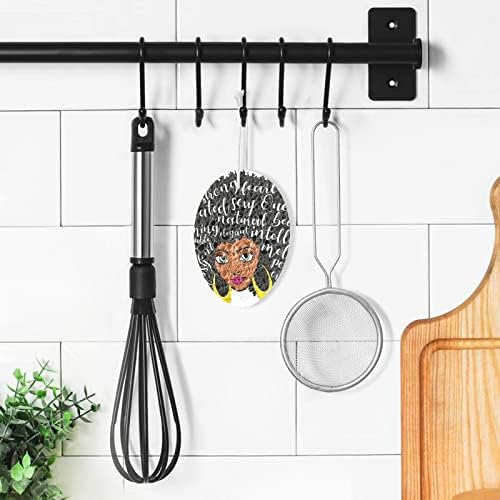 ALAZA Afro Kız Afro-Amerikan Doğal Süngerler Mutfak Selüloz Sünger Bulaşık Yıkama Banyo ve Ev Temizlik, Çizilmez ve