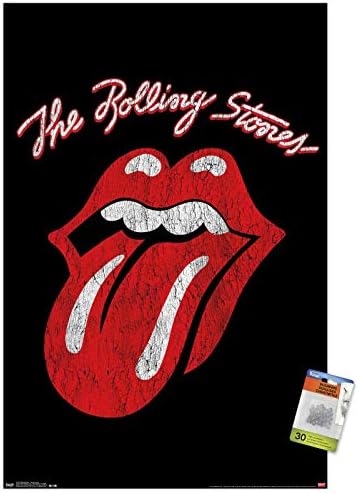 Rolling Stones-İtme Pimleri ile Klasik Logo Duvar Posteri