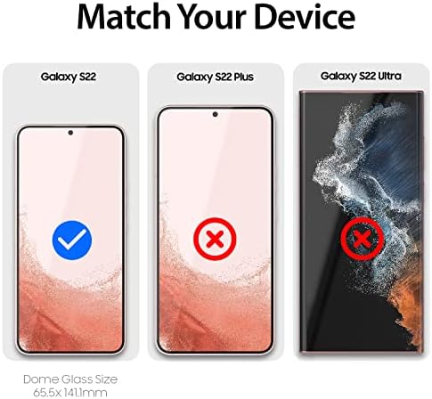 DOME CAM [2 PAKET] Samsung Galaxy S22 için Whitestone Ekran Koruyucu, Sıvı Dispersiyon Teknolojisine Sahip Tam Temperli