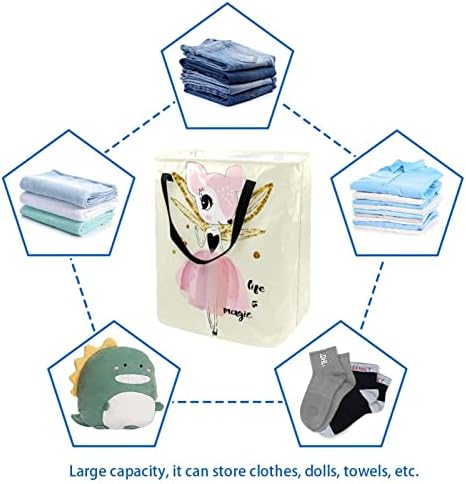 Lady Fox Baskı Katlanabilir çamaşır sepeti, 60L Su Geçirmez çamaşır sepetleri Çamaşır Kutusu Giysi Oyuncak Depolama