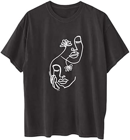 Komik Sevgililer Grafik Tshirt Kadınlar için Büyük Boy Kısa Kollu Gömlek Y2k Streetwear Sevimli Tshirt Baggy Casual