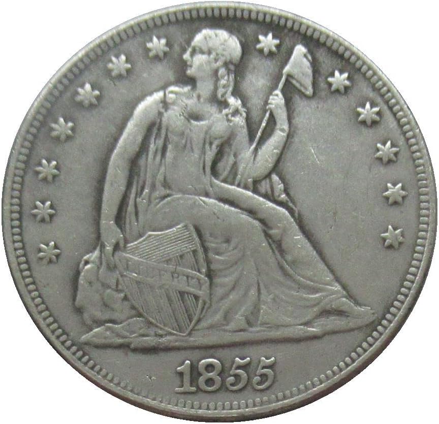 ABD $1 Bayrak 1855 Gümüş Kaplama Çoğaltma hatıra parası