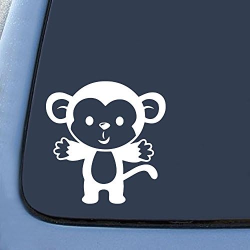 Uygun Fiyatlı Max Çıkartmaları Mutlu Maymun Siluet Sticker Çıkartma Dizüstü Araba Dizüstü 5.5 (Beyaz)