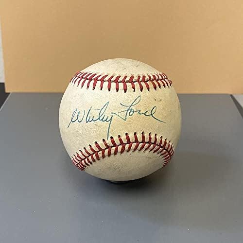 Whitey Ford HOFer, B&E Hologramlı OAL B Brown Beyzbol Otomobilini İmzaladı - İmzalı Beyzbol Topları