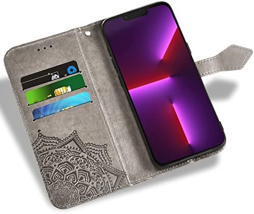 Iphone ile uyumlu 13 Pro Max 2021 6.7 inç Cüzdan Kılıf ve Temperli Cam Ekran Koruyucu Flip Kart Tutucu Cep Telefonu