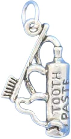 Diş fırçası Diş Macunu Diş Hekimi 3D 925 Katı Gümüş Charm Kolye Takı Yapımı Sizin İçin