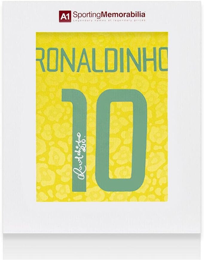 Ronaldinho İmzalı Brezilya Forması-2022-23, 10 Numara-Hediye Kutusu İmzası-İmzalı Futbol Formaları
