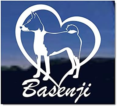 Basenji Aşk Kalp Vinil Köpek Pencere Otomatik çıkartma