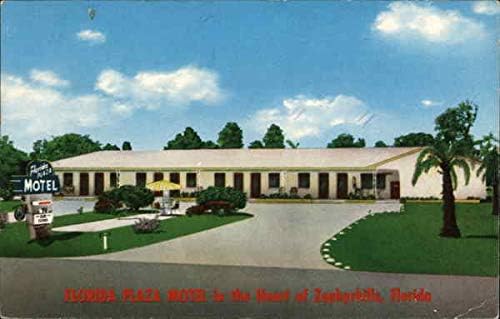 Zephyrhills'in Kalbinde Florida Plaza Motel, Florida Zephyrhills FL Orijinal Vintage Kartpostal