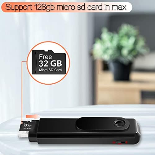 1080P HD Mini Cep Kamera Video Kaydedici Desteği Döngü Video Kayıt, sadece Ses Kaydı, 32GB Hafıza Kartı Takılı