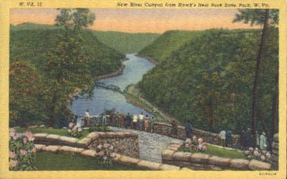 Hawk's Nest Eyalet Parkı, Batı Virginia Kartpostalı