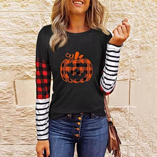 ıLUGU kadın Renk Blok Tunik Üstleri D Baskı Uzun Raglan Kollu Çizgili Gömlek Yuvarlak Boyun Kadın T Shirt Paketi