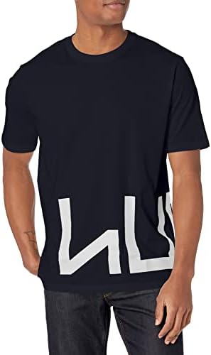 HUGO erkek Kısa Kollu Ekip Boyun Büyük Logo T-Shirt