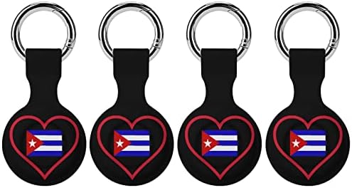 Küba'yı Seviyorum Kırmızı Kalp Kapak Koruyucu Kılıf için Uyumlu AirTag Anti-Kayıp Bulucu cüzdan için tutucu Bagaj