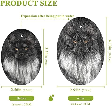 ALAZA Siyah Kedi Yavrusu Maine Coon Hayvan Doğal Sünger Mutfak Selüloz Süngerleri Bulaşık Yıkama Banyo ve Ev Temizliği