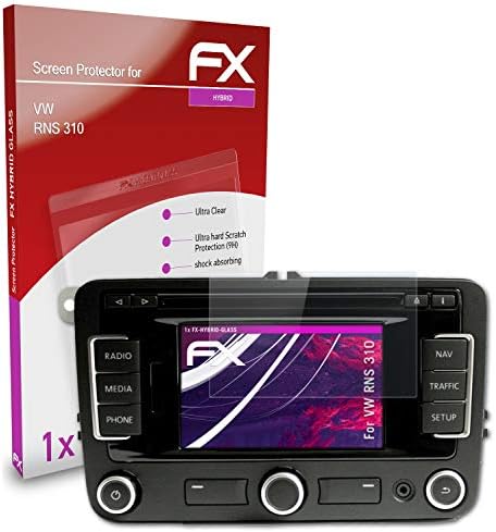 atFoliX Plastik Cam koruyucu film ile Uyumlu VW RNS 310 Cam Koruyucu, 9H Hibrid Cam FX Cam Ekran Koruyucu Plastik