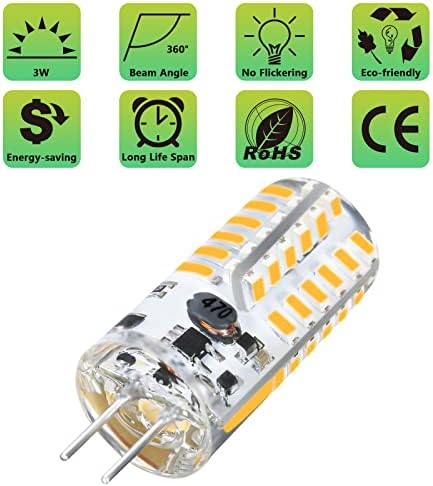 G4 LED Ampuller 12V 3W Bi-Pin LED Ampuller 48×3014 SMD 20W Halojen Ampul Değiştirme Silikon Kaplı Kırılmaz 220 Lümen