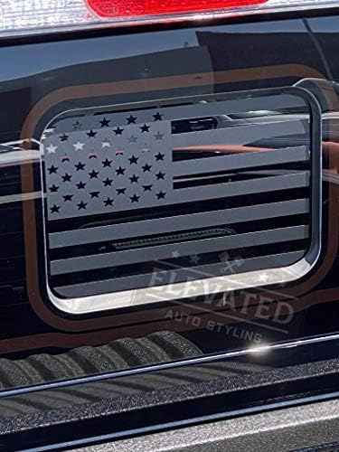 YÜKSELTİLMİŞ OTO STYLİNG-Arka Orta Cam Amerikan Bayrağı Çıkartması Ford Ranger 2019-2022'ye Uyar (Mat Siyah)