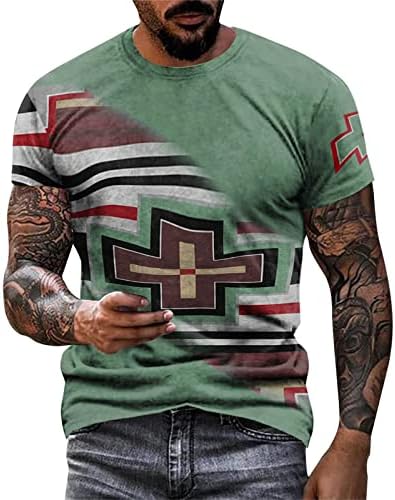 XXBR Asker Kısa Kollu T-Shirt Mens Moda Sokak 3D Aztek Grafik Moda Tee Üstleri Retro Kas Rahat Gömlek