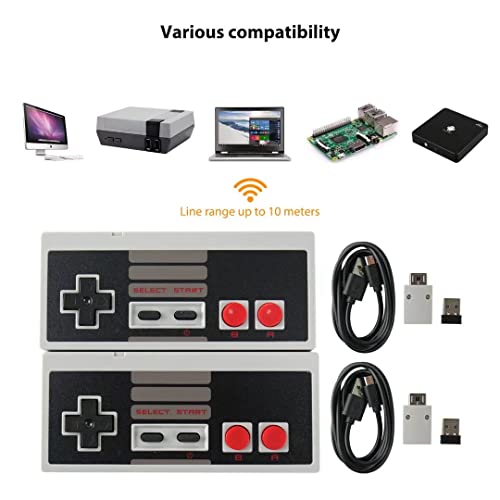 USonline911 2X Kablosuz Denetleyici Gamepad FC / NES NS Nintendo Klasik Baskı Mini Oyun Konsolu denetleyici Aksesuarı