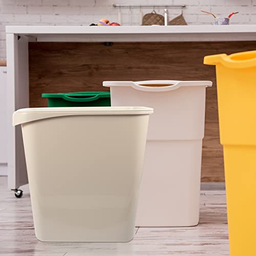 ZUKEELJT çöp tenekesi Oval Tuvalet Dikdörtgen çöp tenekesi (Renk: Bej)