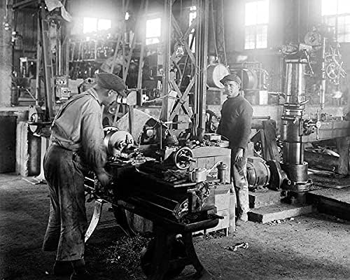 Elektrik Şirketi Fabrika Makine Atölyesi 1900'ler 11x14 Gümüş Halide Fotoğraf Baskısı