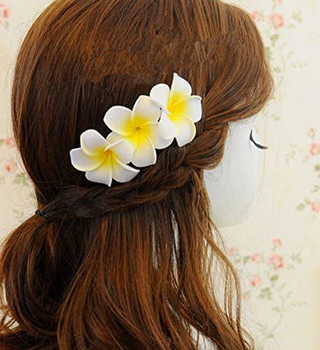 10 Adet saç klipleri 5cm kadın kızlar Hawaiian düğün parti plaj çiçek saç tokası Headpieces