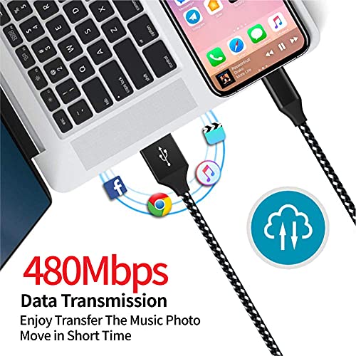 HANKN [2 Paket] Mikro USB Kablosu 3.3 ft, Naylon Örgülü USB Mikro Android Veri Şarj Sync Şarj Kablosu Tel Kablolar