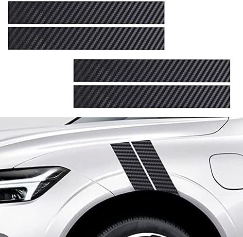Voroly 4 Adet Araba Çamurluk Hash Şerit çıkartma Karbon Fiber Araba Şerit Çıkartması Dekorasyon Oto Tampon Vücut Çıkartmalar