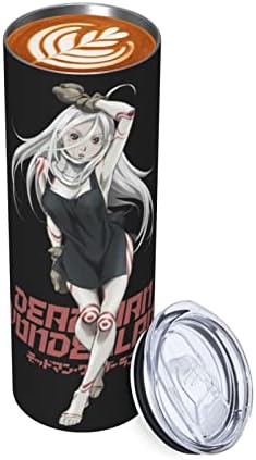UOGEEP Anime Deadman Wonderland Paslanmaz Çelik Yalıtımlı Kahve kapaklı kupa Ve Payet Çift Duvar Vakum Kupalar seyahat