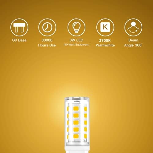 WNJACO G9 LED Ampul 4 W Eşdeğer 30 W 40 W G9 Bi-pin Bankası LED ampuller Günışığı Beyaz 2700 K 360 ° Işın Açısı Titreşimsiz