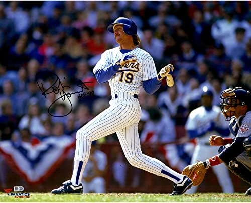 Robin Yount Milwaukee Brewers İmzalı 16 x 20 Yatay Salıncak Fotoğrafı HOF 99 yazıtlı-İmzalı MLB Fotoğrafları