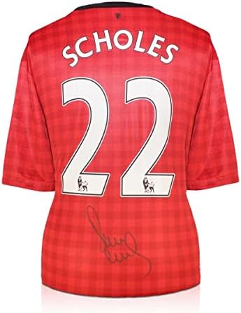 Paul Scholes, Manchester United Futbol Formasını imzaladı. 2012-13-İmzalı Futbol Formaları