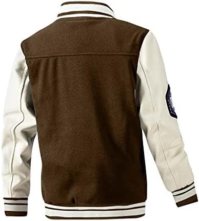 Erkekler İçin ceketler Beyzbol Ceket Ceket Sonbahar Ve Kış Yeni Rahat Renk Takılı Yün Ceket Erkek Deri Ceket Ceket
