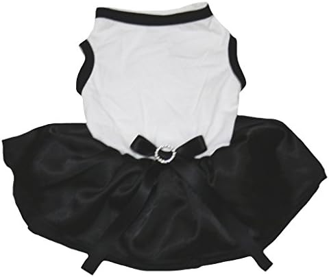 Petitebella Köpek Giysileri Köpek Elbise Düz Beyaz Üst Siyah Tutu (Orta)