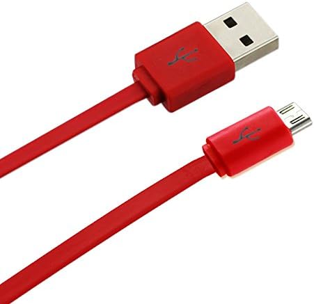 Mikro USB Cihazlar için Reiko 1 Metre Düz Veri/Senkronizasyon Kablosu (Android, Samsung, Moto) - Perakende Ambalaj-Kırmızı