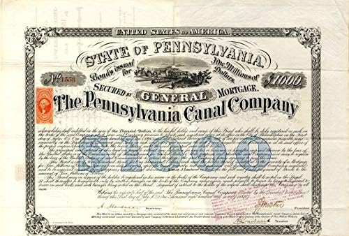 Pensilvanya Kanalı A. Ş. - 1000 Dolarlık Tahvil