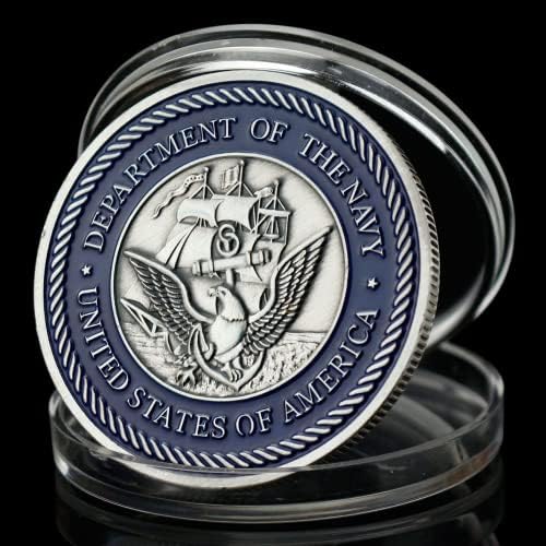 ABD Paraları Gümüş Kafatası Desen ABD Askeri Sikke Bölümü Devletleri Donanma Sahil Güvenlik Hatıra Koleksiyon Hediye