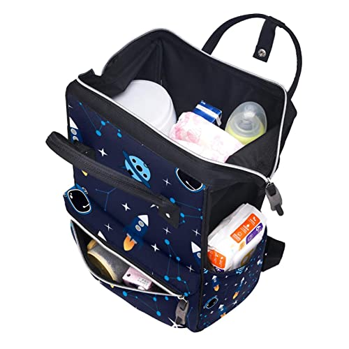 Uzay Takımyıldızı Roket bez bebek bezi çantaları Mumya Sırt Çantası Büyük Kapasiteli Bez Torba Hemşirelik Seyahat