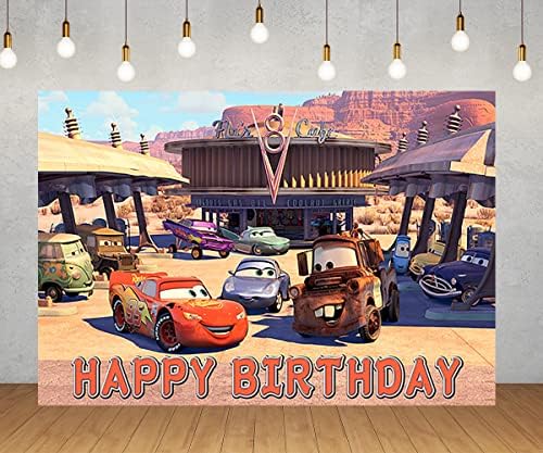 Yarış Arabaları Zemin Doğum Günü Partisi Süslemeleri için Yıldırım McQueen Afiş Bebek Duş Parti Malzemeleri 5x3ft