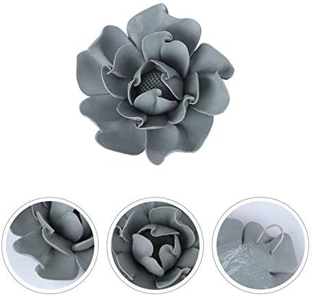 Amosfun Duvar Süslemeleri Oturma Odası için 4 Adet El Yapımı Seramik Çiçek 3D Dikişsiz Tırnak Kolye Duvar Dekorasyon